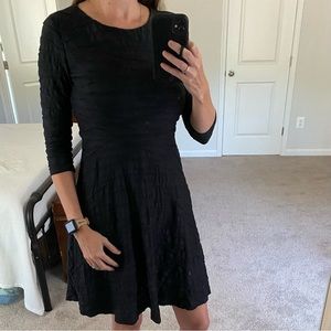 Donna Morgan 3/4 Sleeve Fit & Flare Little Black Dress